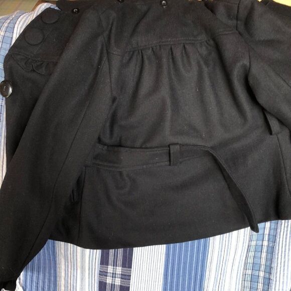 BIG Girls size Small black Me Jane wool pea coat - Picture 5 of 7